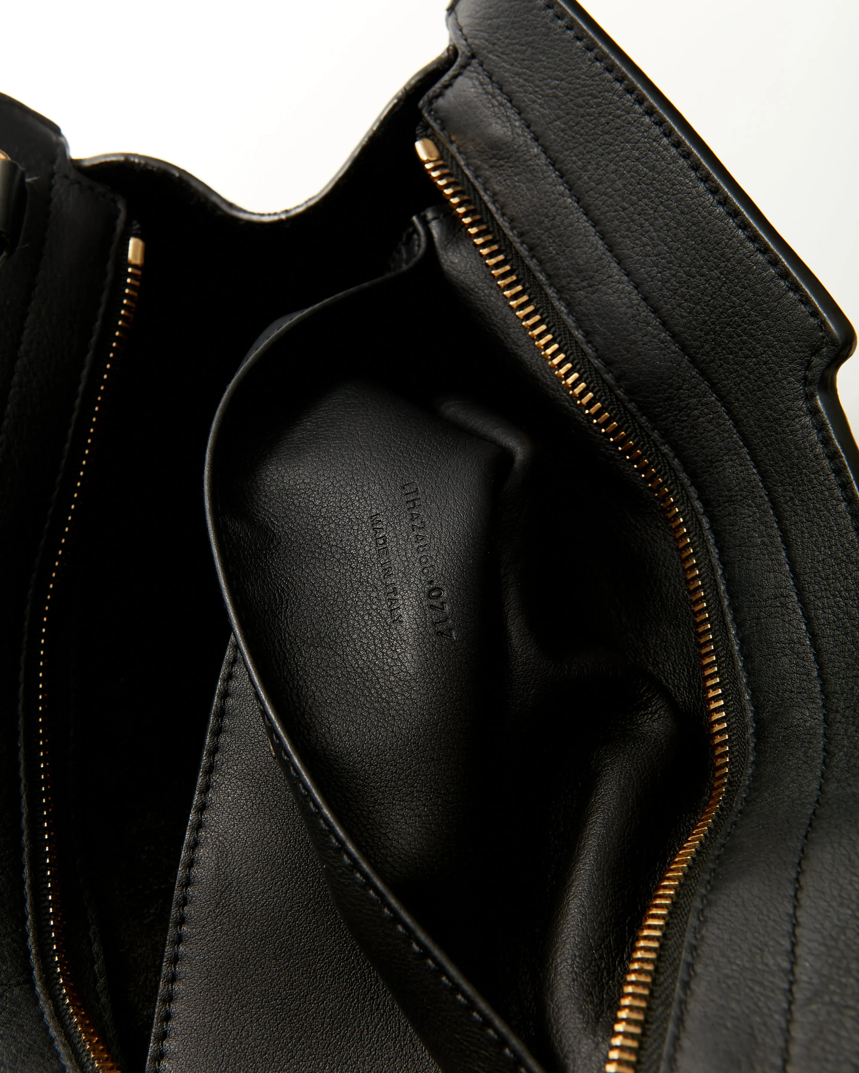 Saint Laurent Black Leather Baby Downtown Cabas Satchel