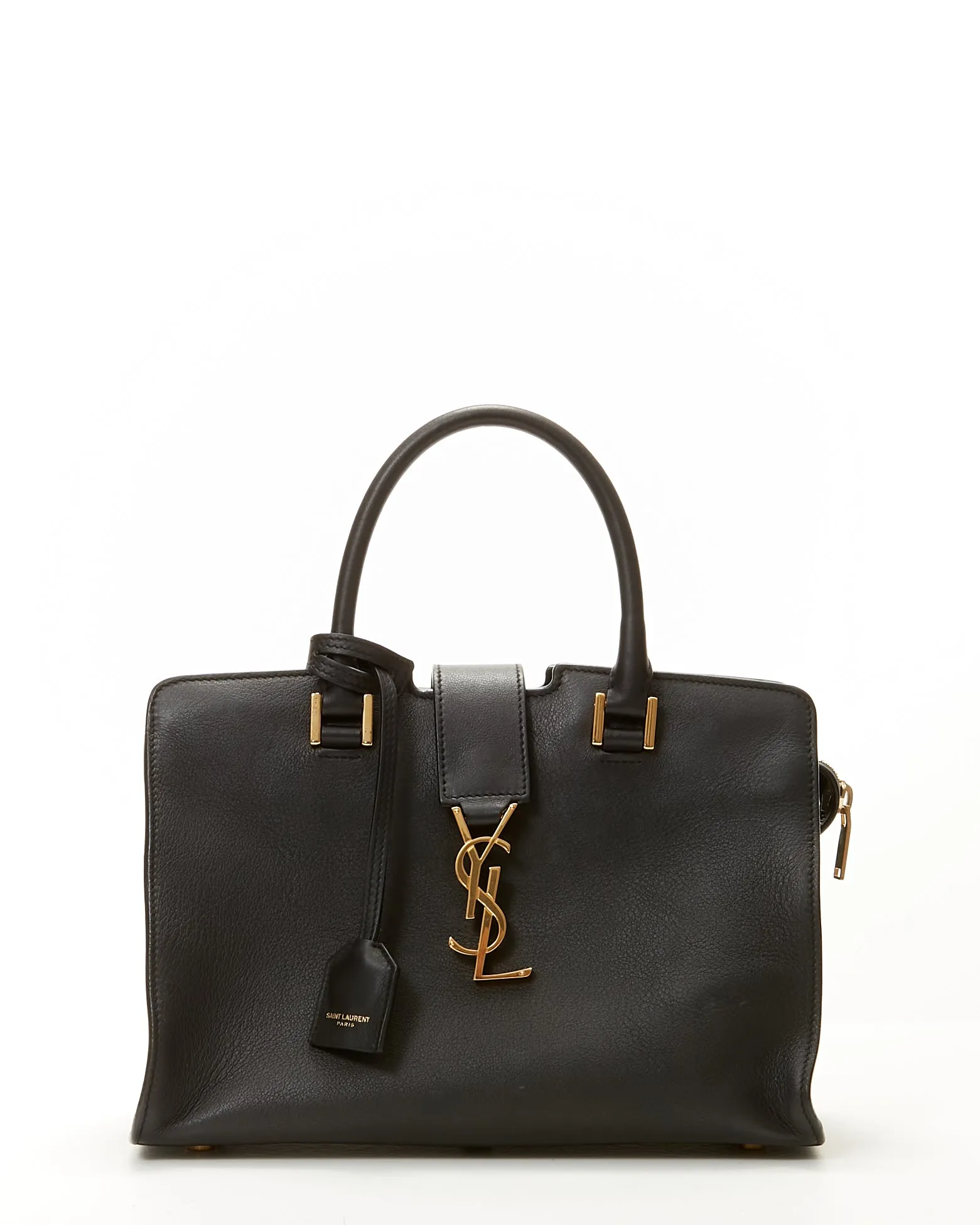 Saint Laurent Black Leather Baby Downtown Cabas Satchel
