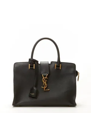 Saint Laurent Black Leather Baby Downtown Cabas Satchel