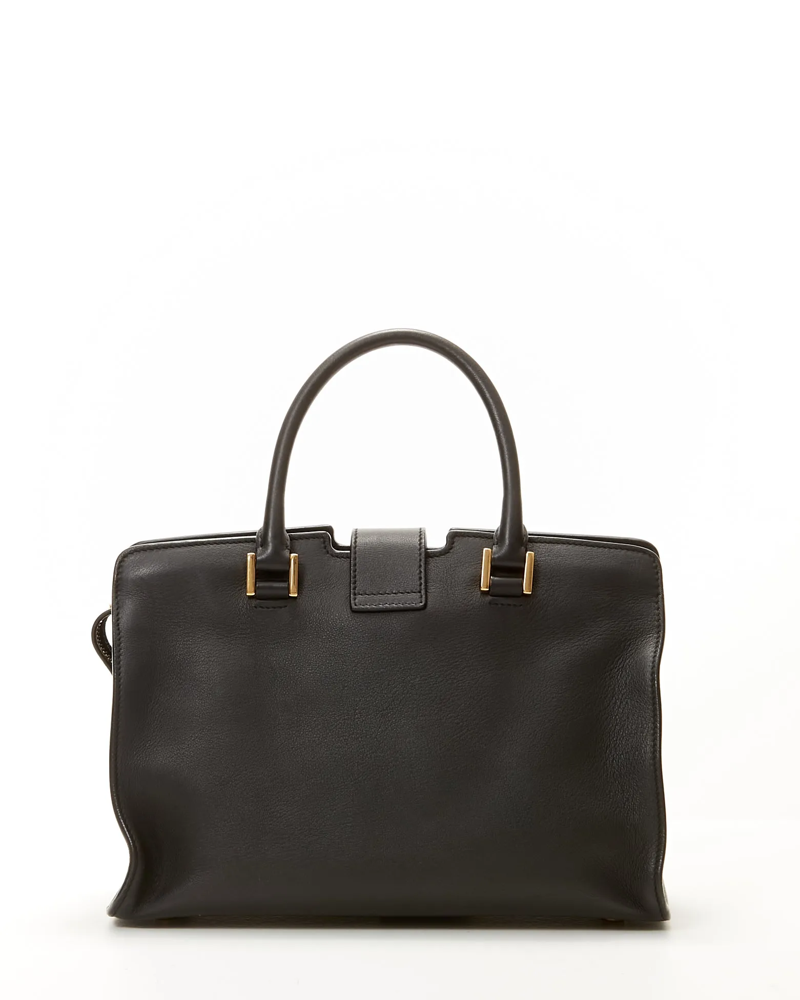 Saint Laurent Black Leather Baby Downtown Cabas Satchel