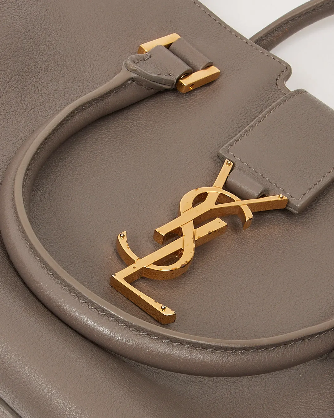 Saint Laurent Grey Small Monogram Cabas Tote Bag