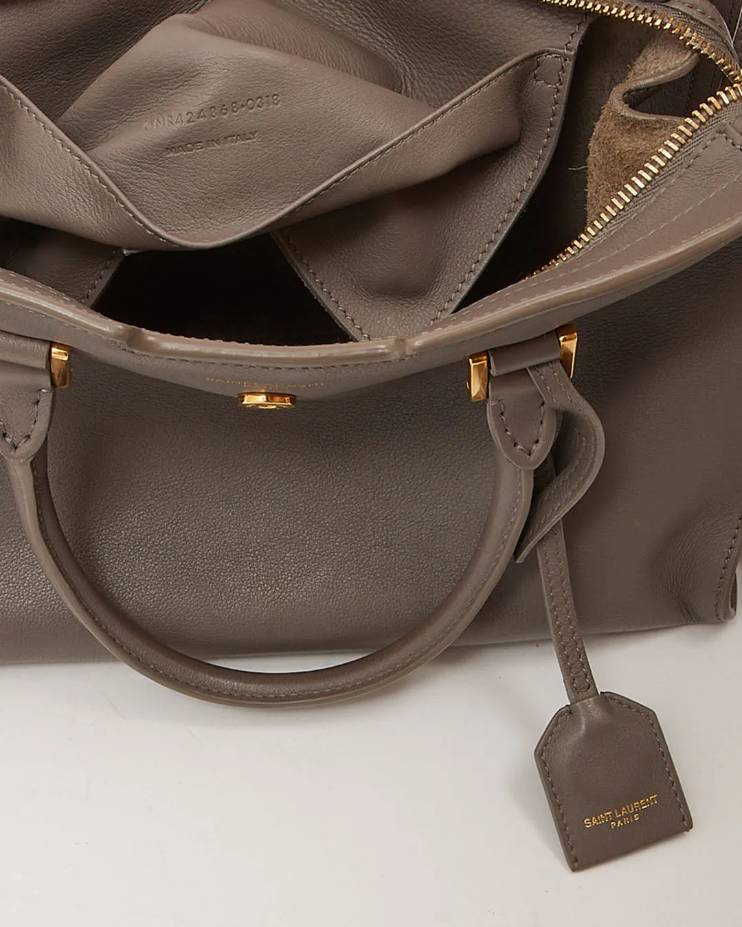 Saint Laurent Grey Small Monogram Cabas Tote Bag