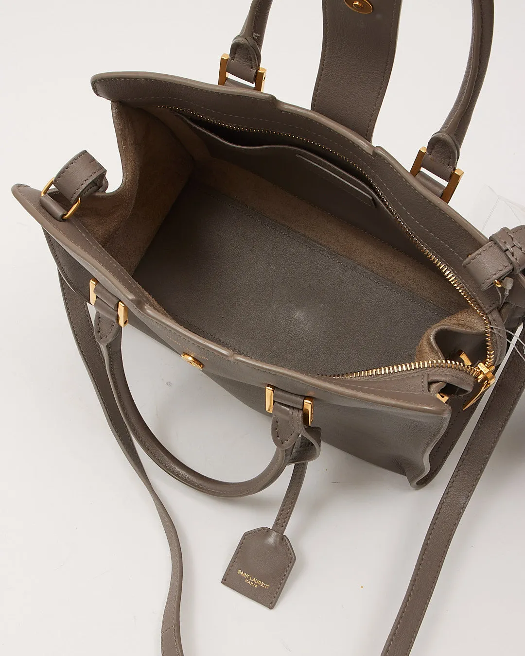 Saint Laurent Grey Small Monogram Cabas Tote Bag