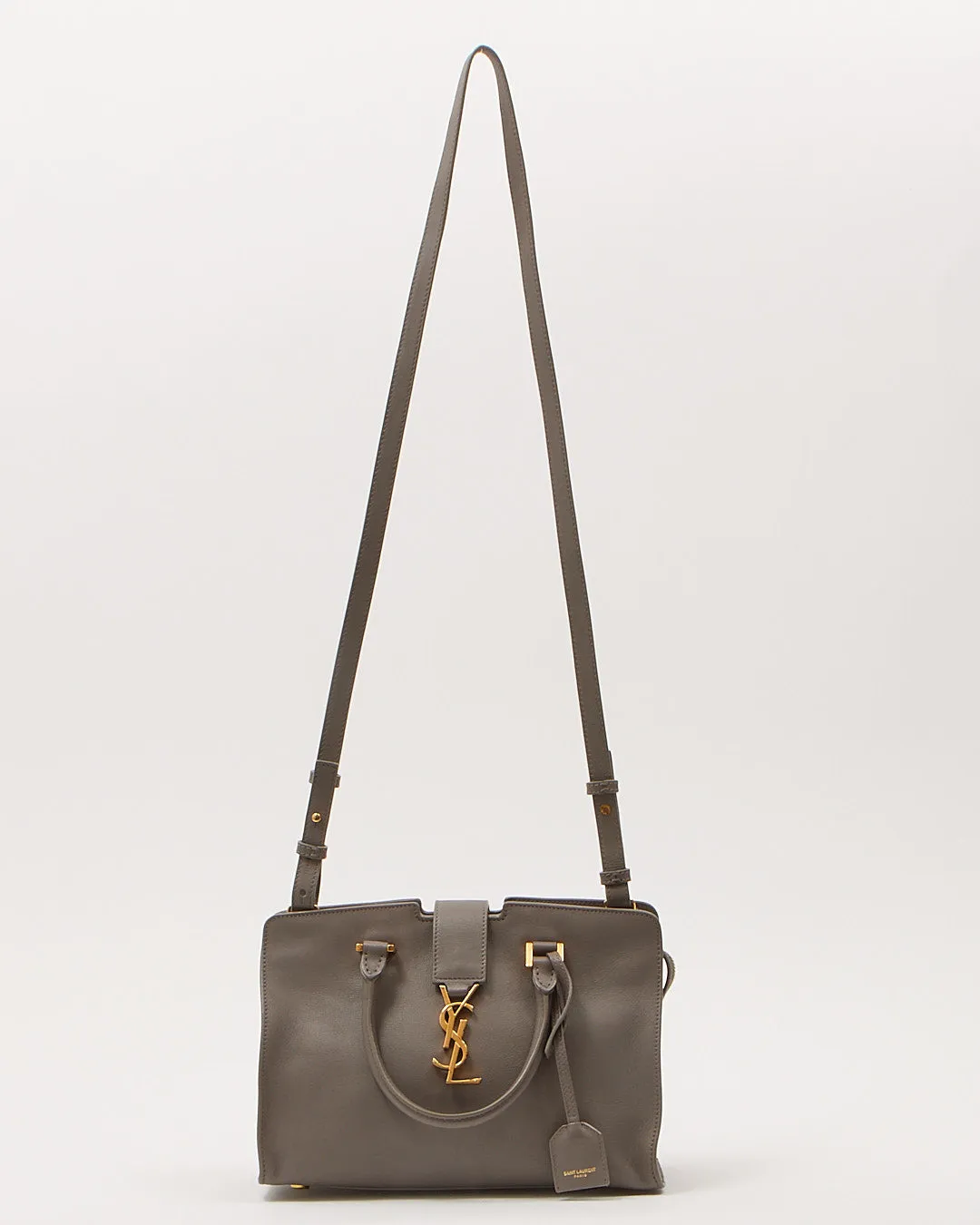 Saint Laurent Grey Small Monogram Cabas Tote Bag