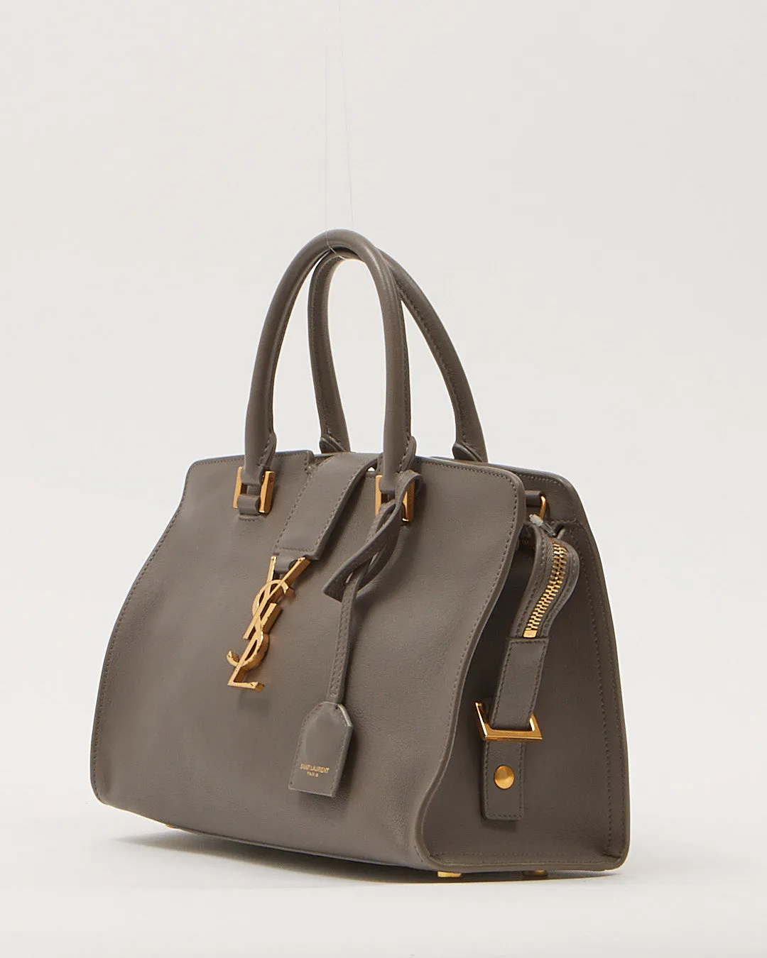 Saint Laurent Grey Small Monogram Cabas Tote Bag