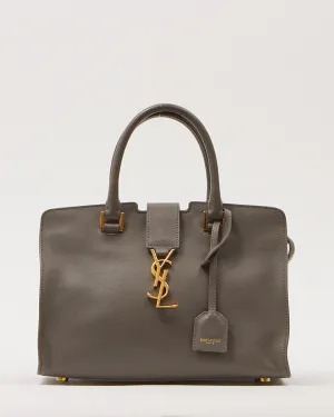 Saint Laurent Grey Small Monogram Cabas Tote Bag