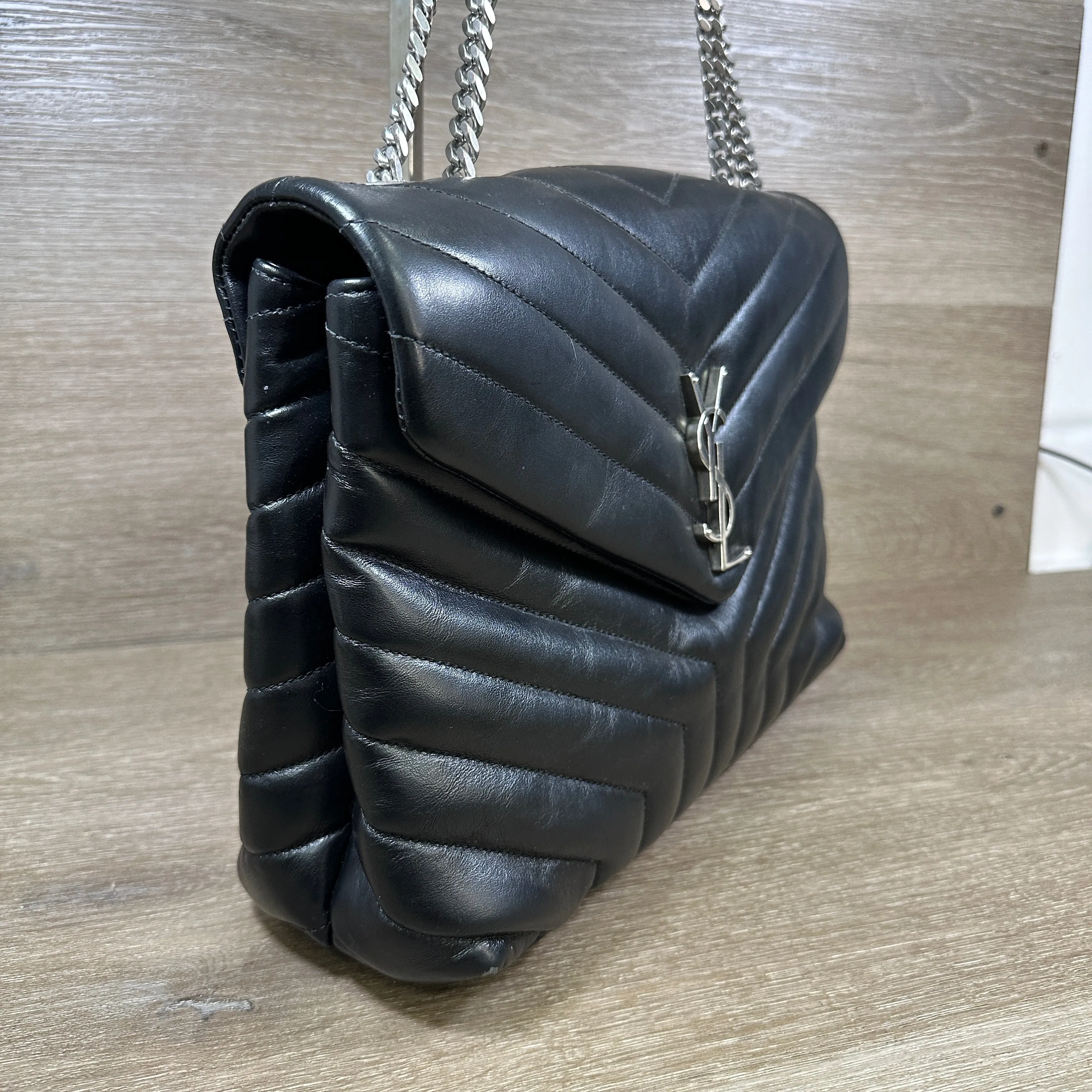 Saint Laurent Loulou Medium Matelasse Calfskin Flap-Top Shoulder Bag