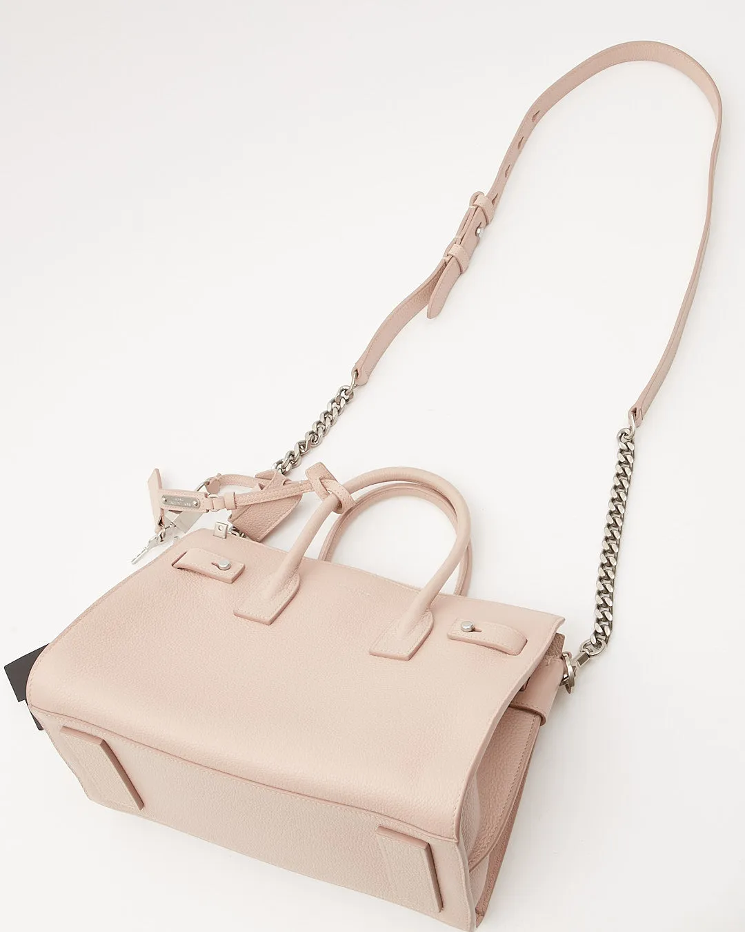 Saint Laurent Pale Pink Leather Baby Sac De Jour Souple Bag