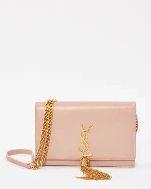 Saint Laurent Pink Smooth Leather Kate Tassel Wallet On Chain Bag