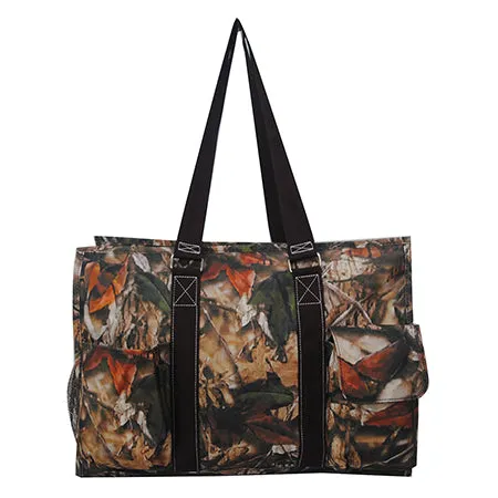 !SALE! Brown Camo NGIL Zippered Caddy Large Organizer Tote Bag