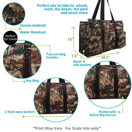 !SALE! Brown Camo NGIL Zippered Caddy Large Organizer Tote Bag