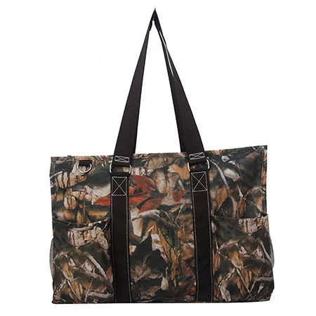 !SALE! Brown Camo NGIL Zippered Caddy Large Organizer Tote Bag