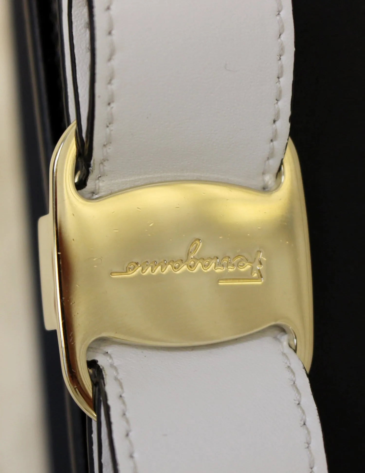 Salvatore Ferragamo Black/White Vara Flap Shoulder Crossbody Bag - Last Call