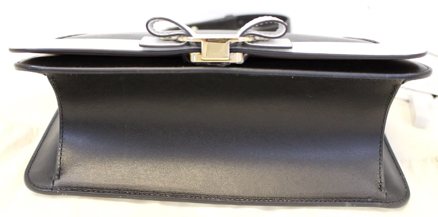 Salvatore Ferragamo Black/White Vara Flap Shoulder Crossbody Bag - Last Call