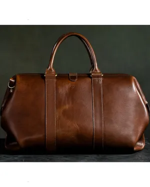 Satchel & Page Gladstone Bag in Brown Vegetable-Tanned Leather (20")