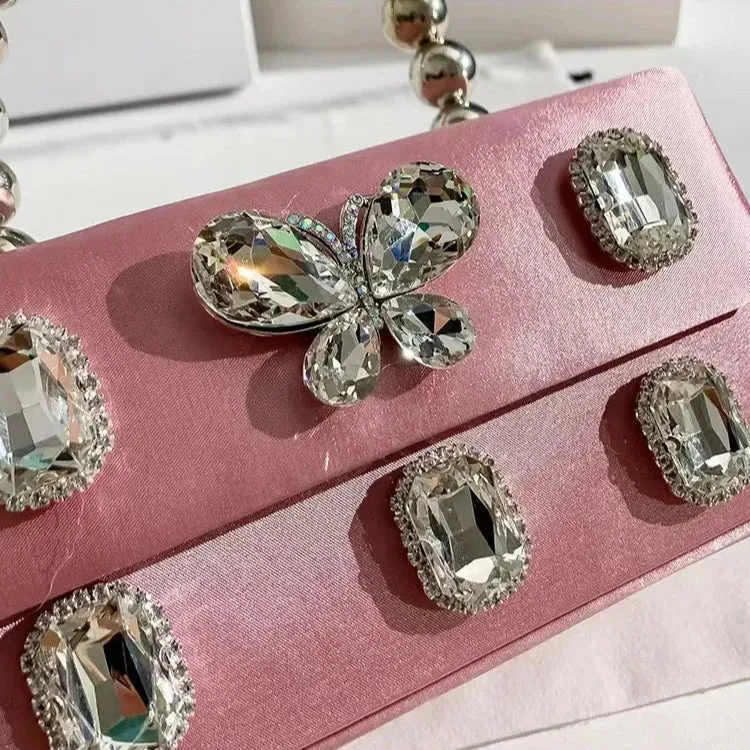 Satin Square Diamond Purse