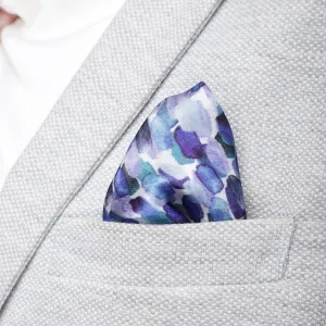 Silk Pocket Square Hand Painted Blue Skies