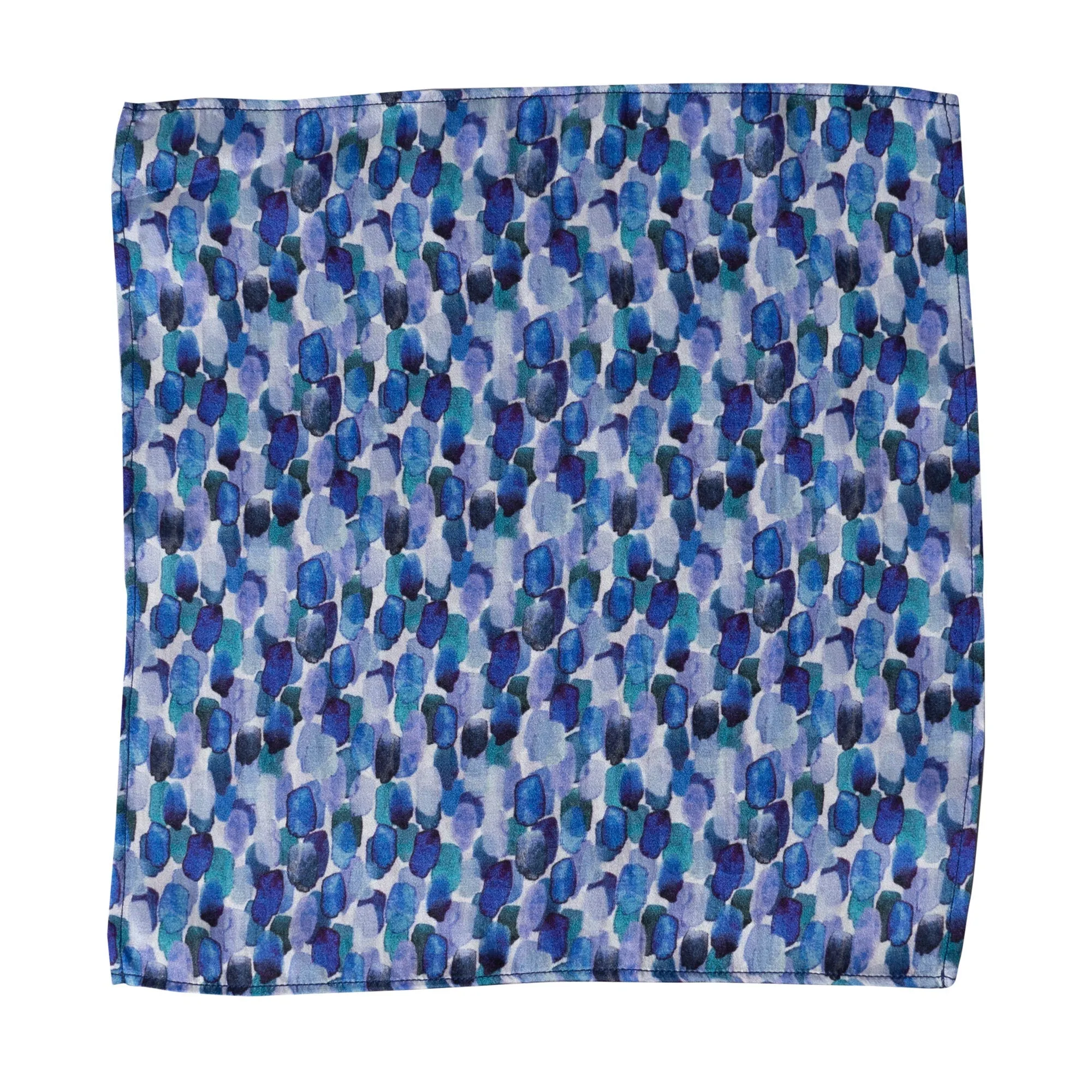 Silk Pocket Square Hand Painted Blue Skies