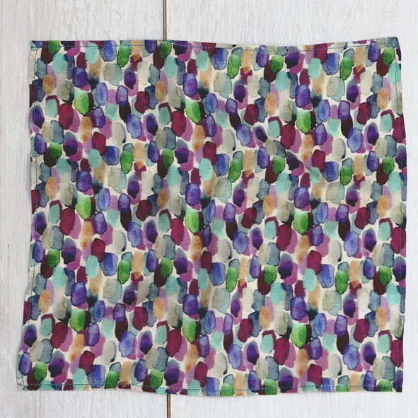 Silk Pocket Square Hand Painted brush strokes