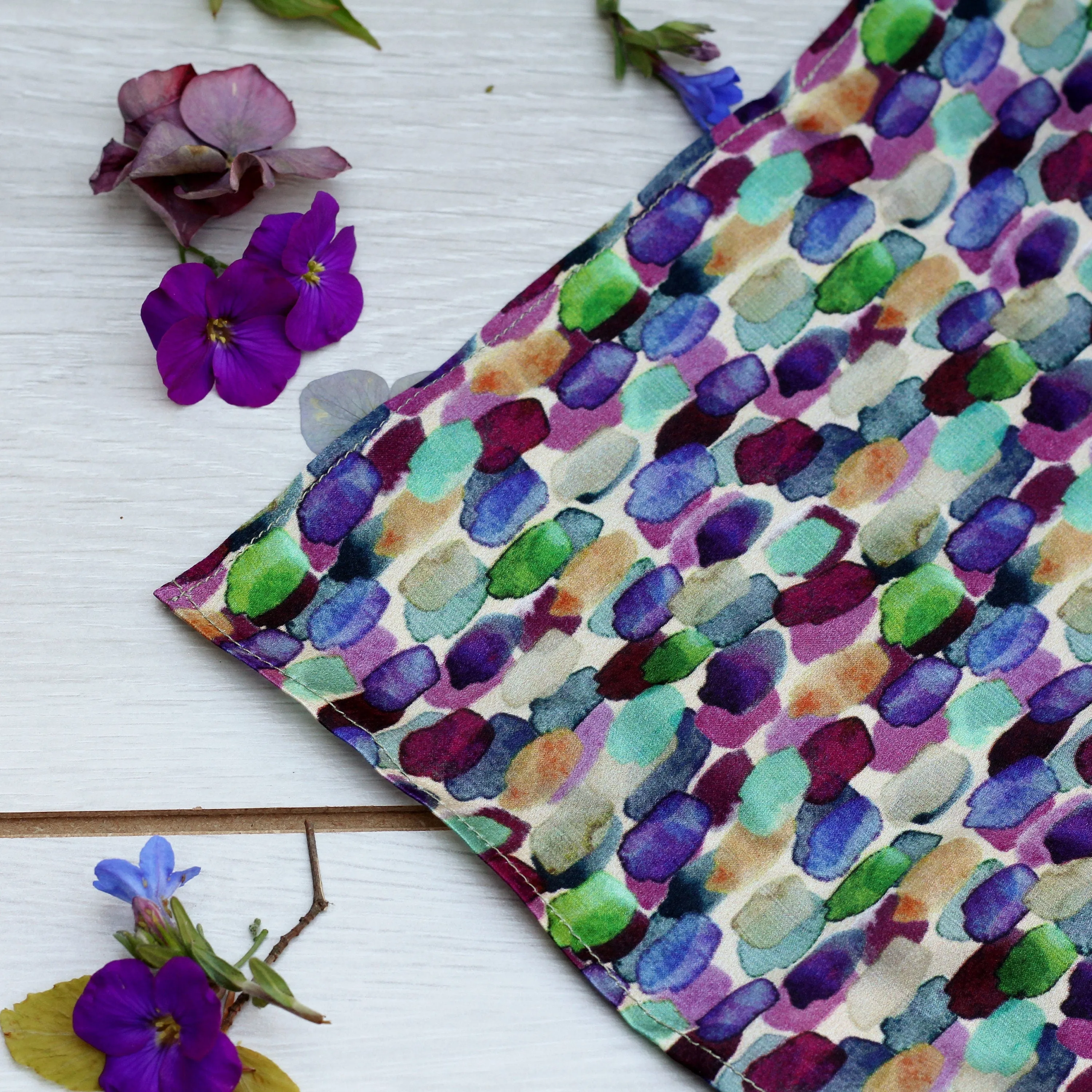 Silk Pocket Square Hand Painted brush strokes