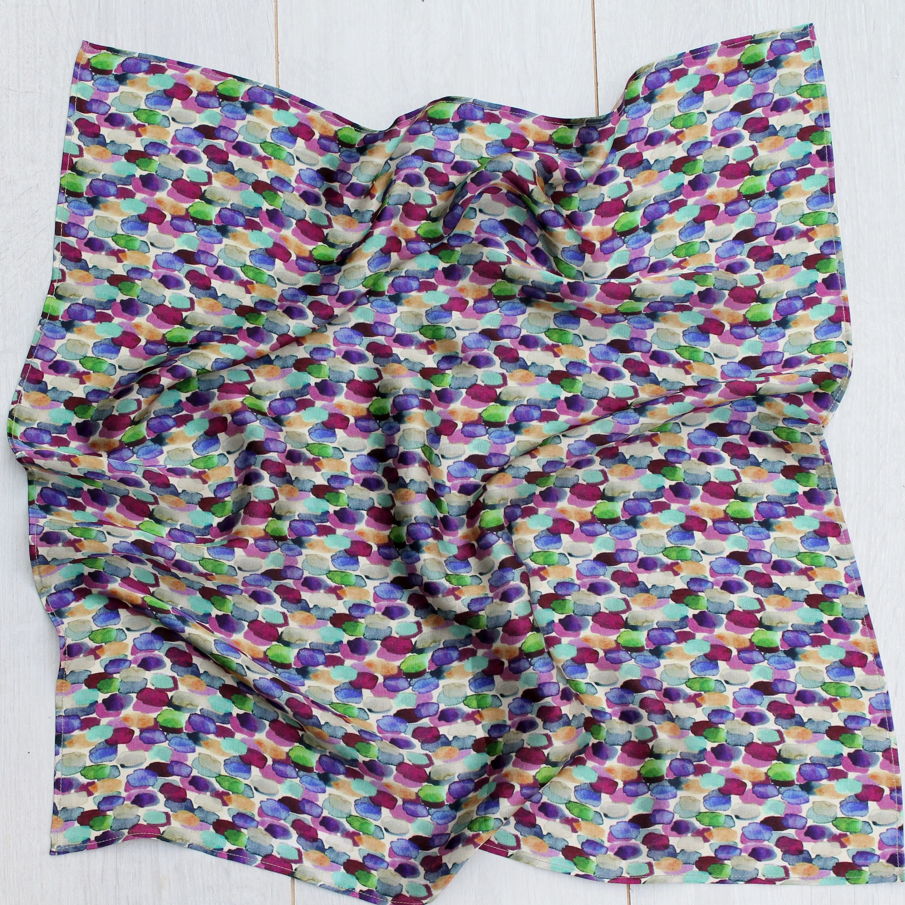 Silk Pocket Square Hand Painted brush strokes