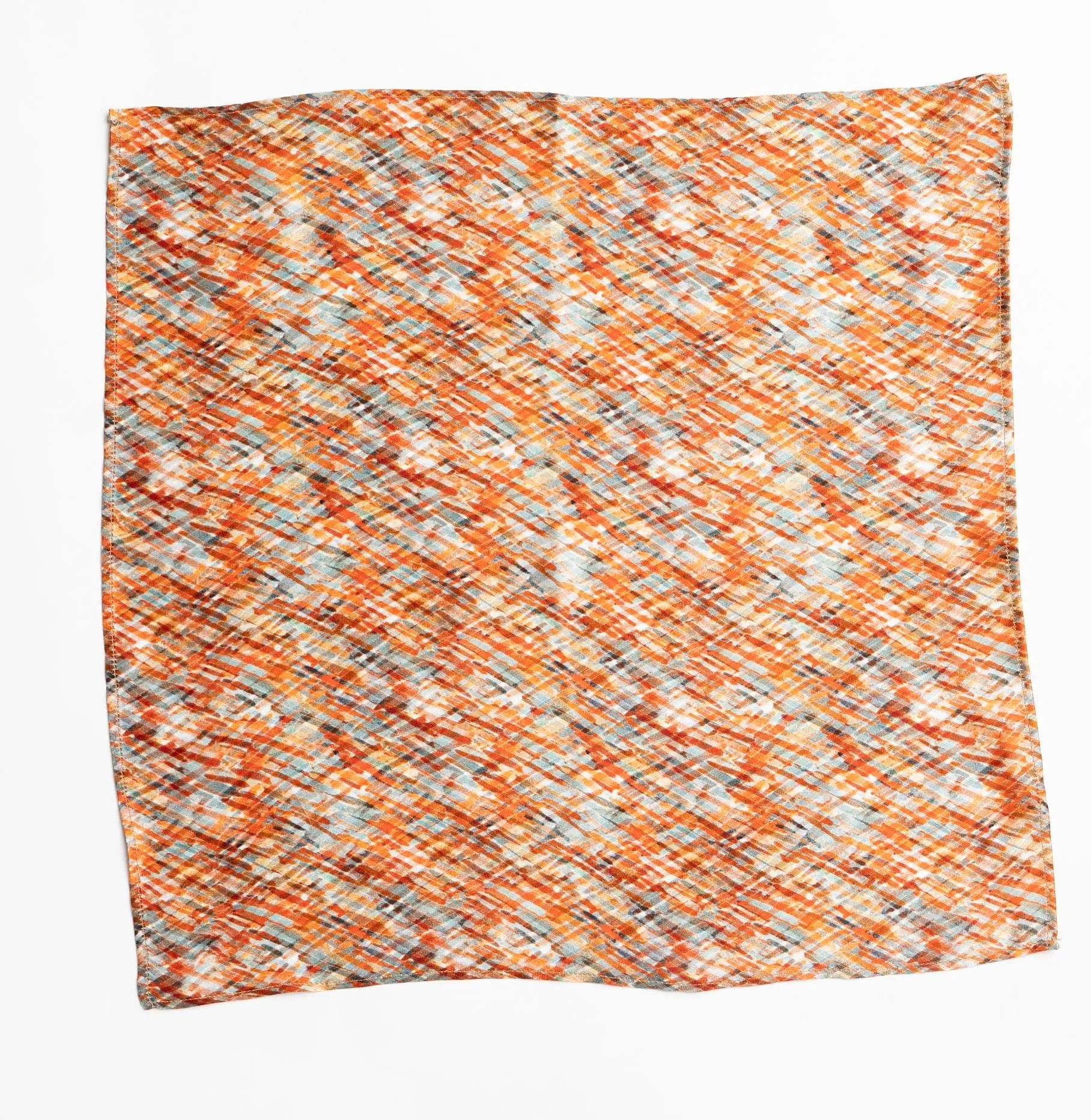Silk Pocket Square Hand Painted crosshatch