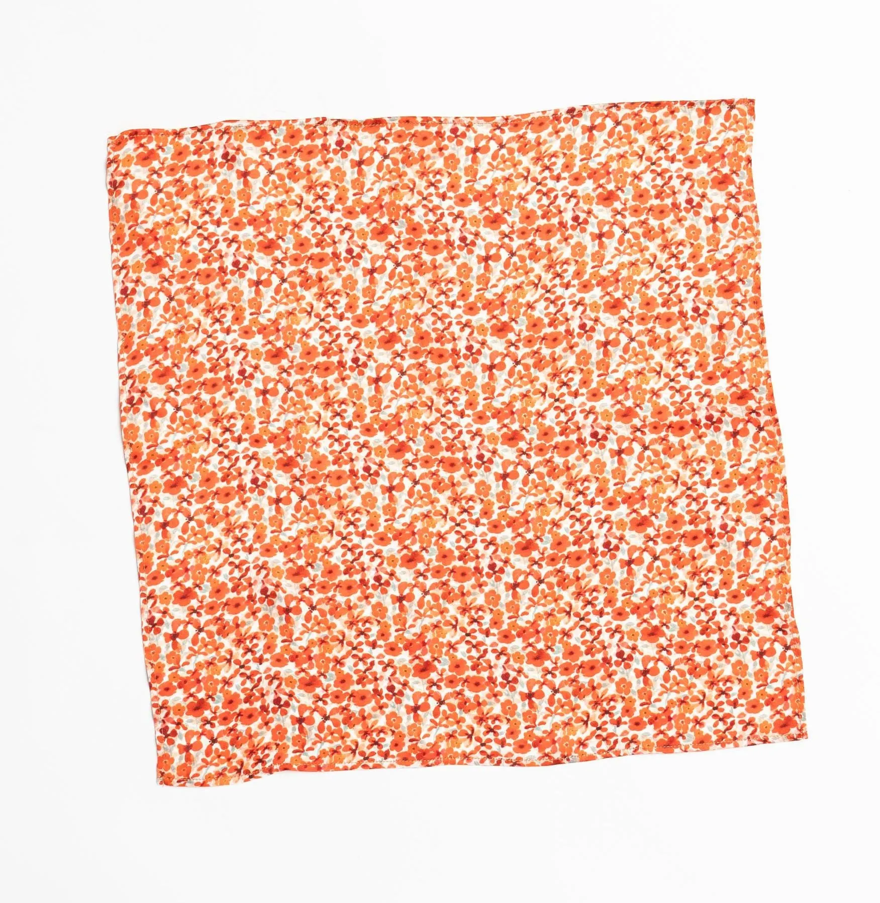 Silk Pocket Square Hand Painted Ditsy Red