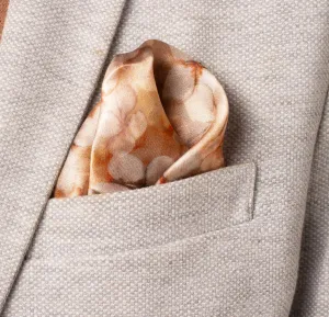 Silk Pocket Square Hand Painted  hydrangeas