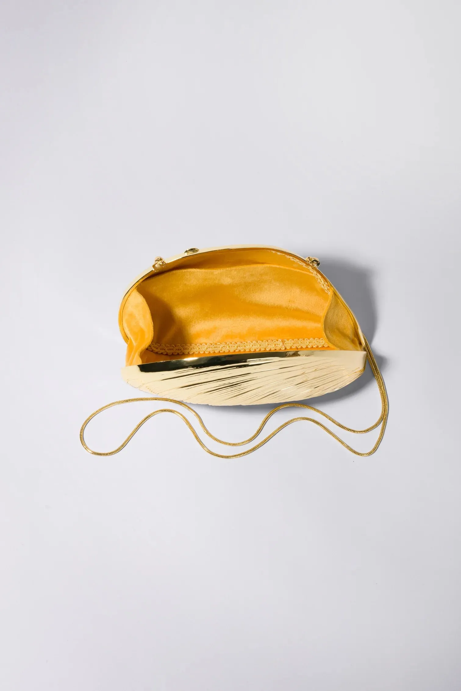 SIMKHAI BRIDGET METAL OYSTER SHELL CLUTCH