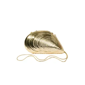 SIMKHAI BRIDGET METAL OYSTER SHELL CLUTCH