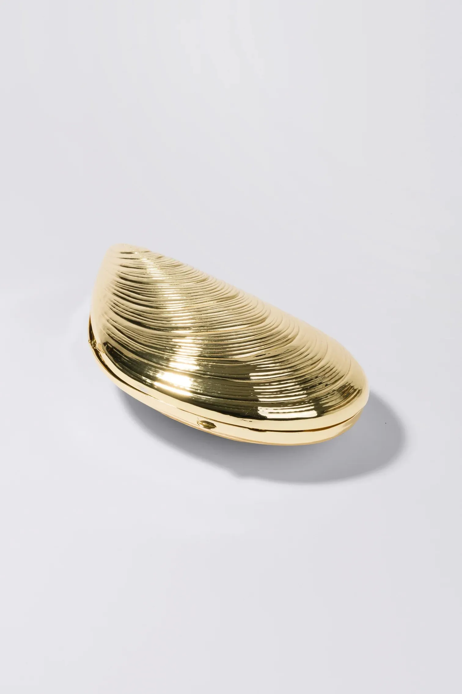 SIMKHAI BRIDGET METAL OYSTER SHELL CLUTCH