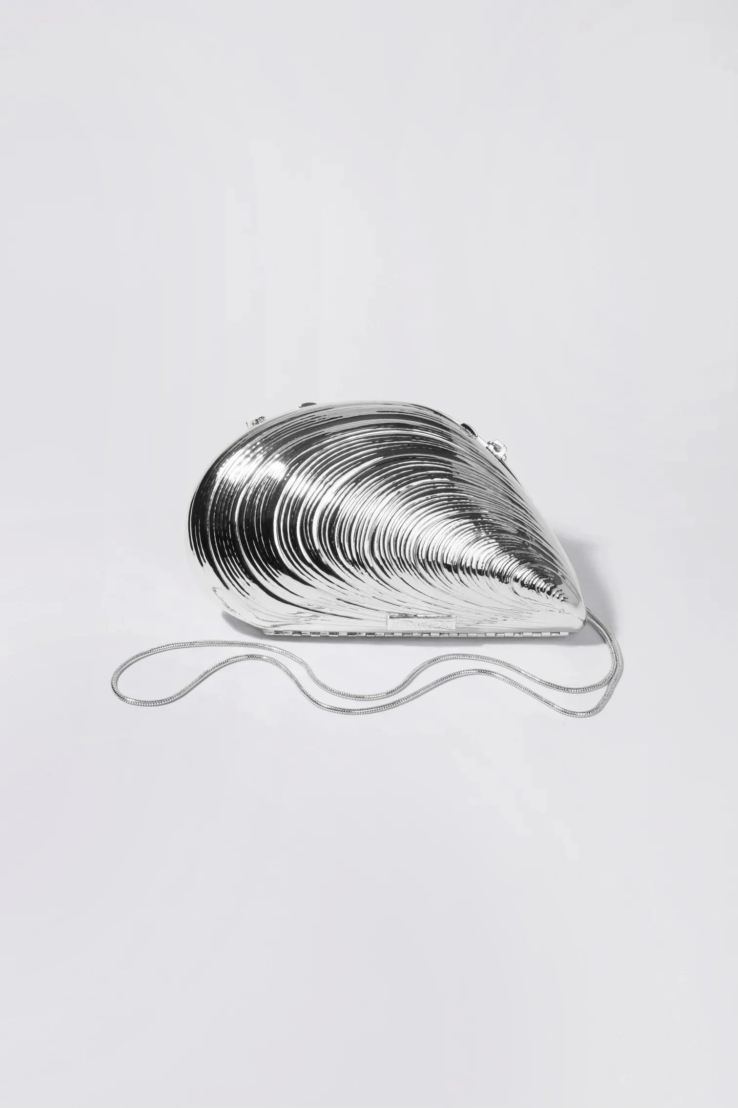 SIMKHAI BRIDGET METAL OYSTER SHELL CLUTCH