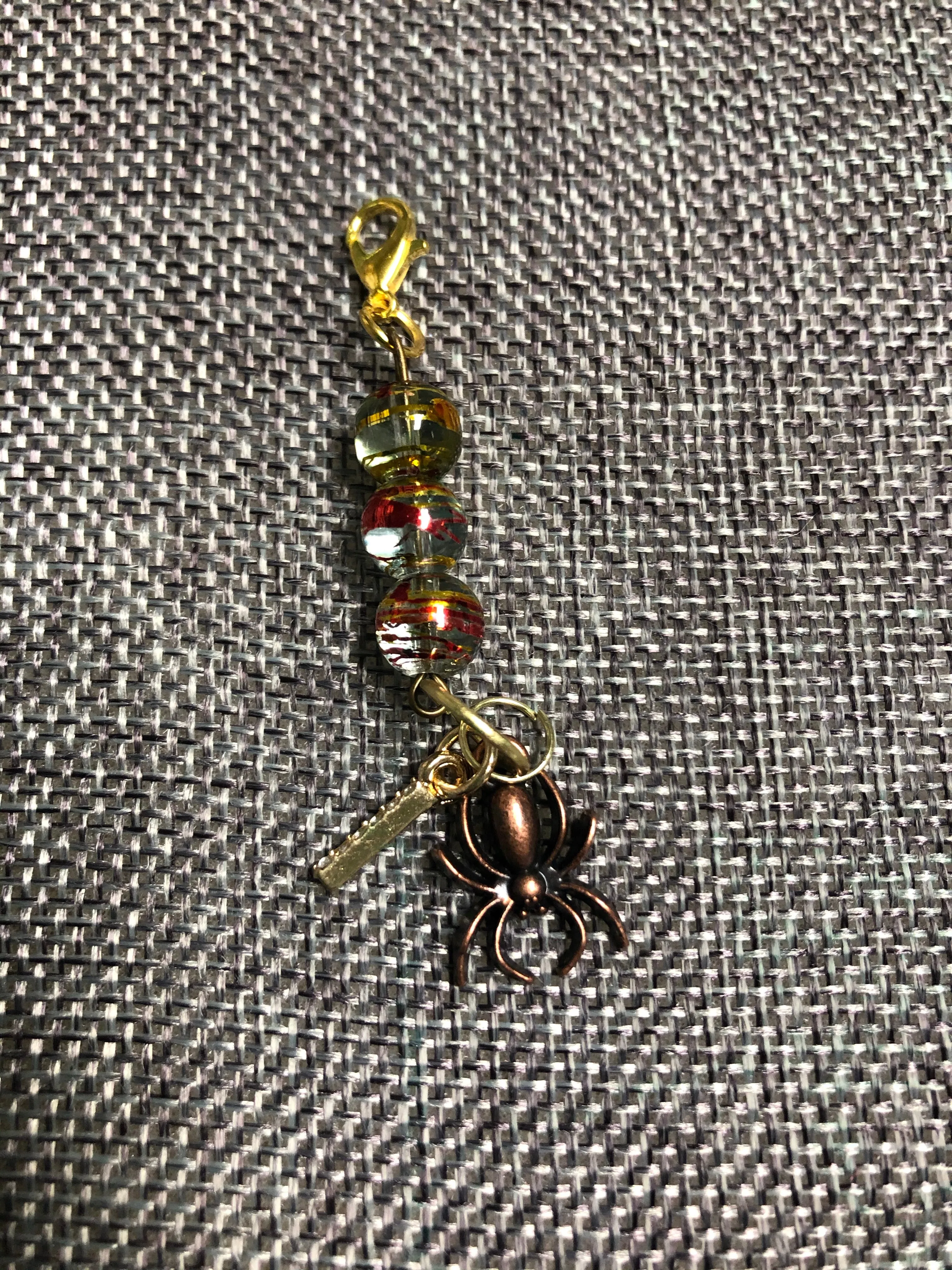Small Spider Zip Charm