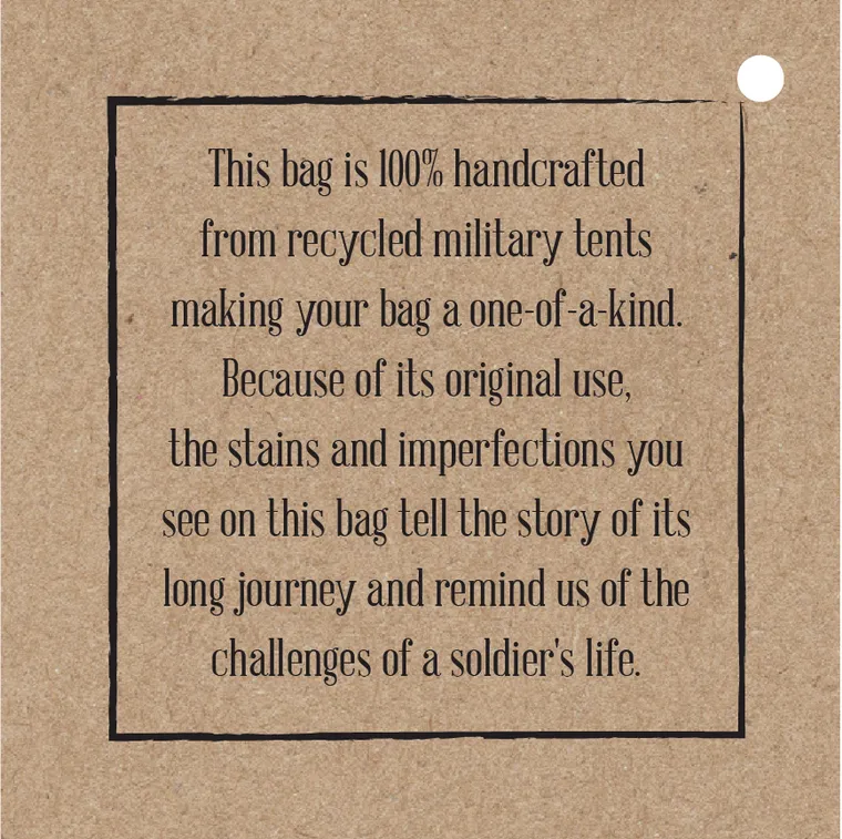 Small Things Great Love Recycled Military Tent Tote