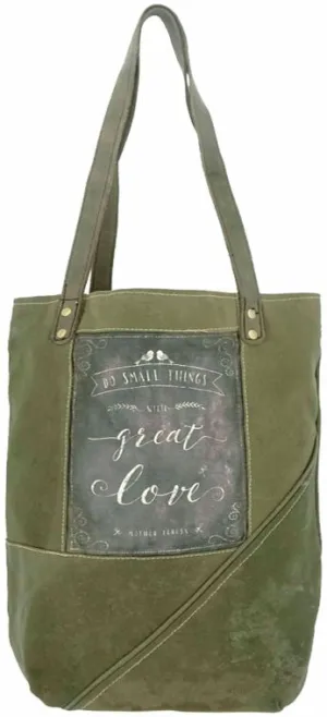 Small Things Great Love Recycled Military Tent Tote