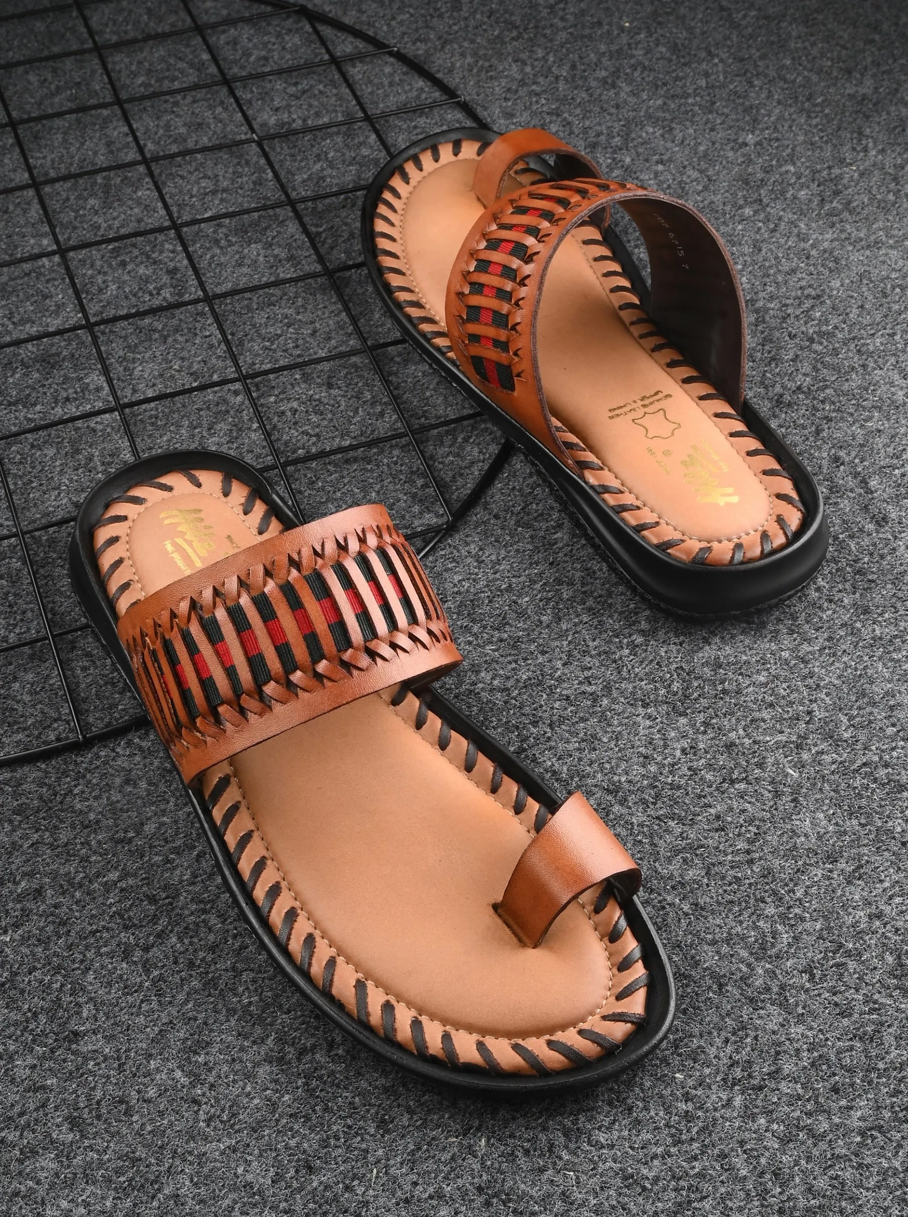 Solano Tan Leather Slippers HT