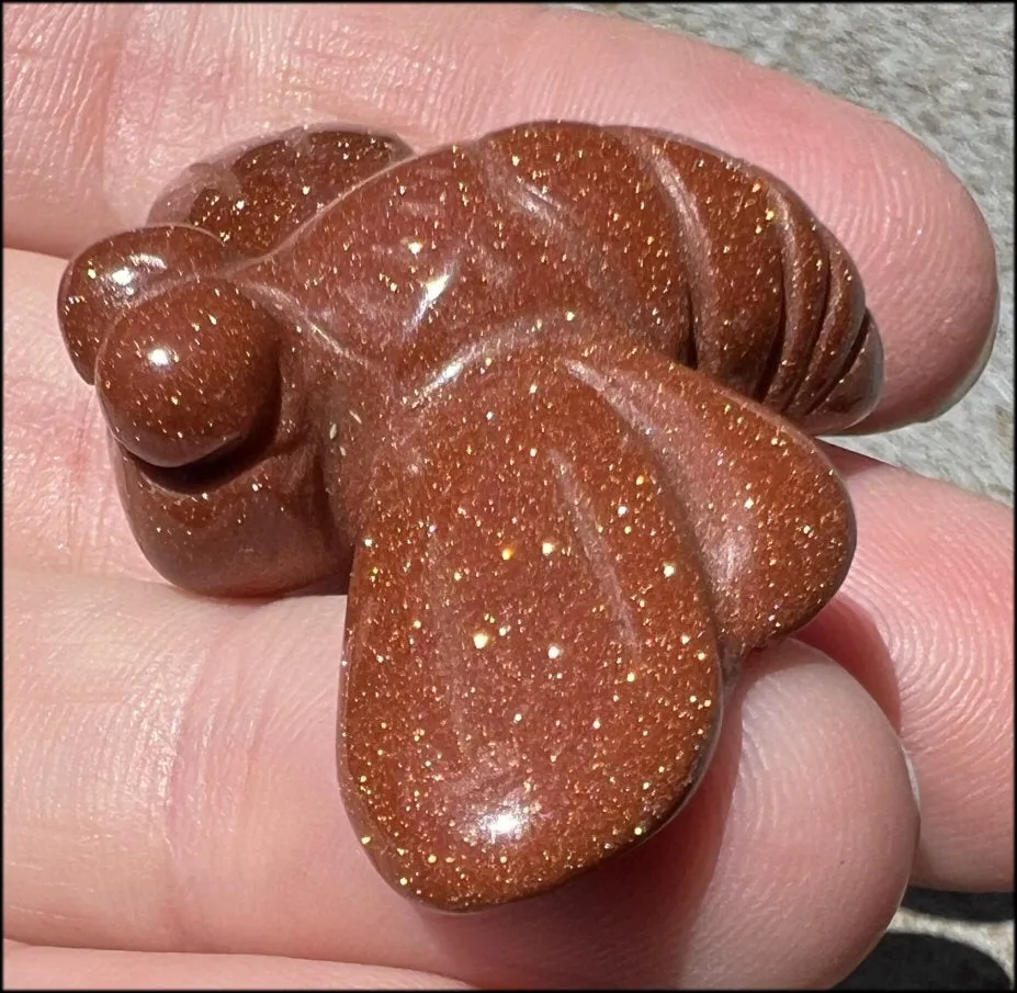 ~Sparkly!~ Carved Goldstone DRAGONFLY Totem