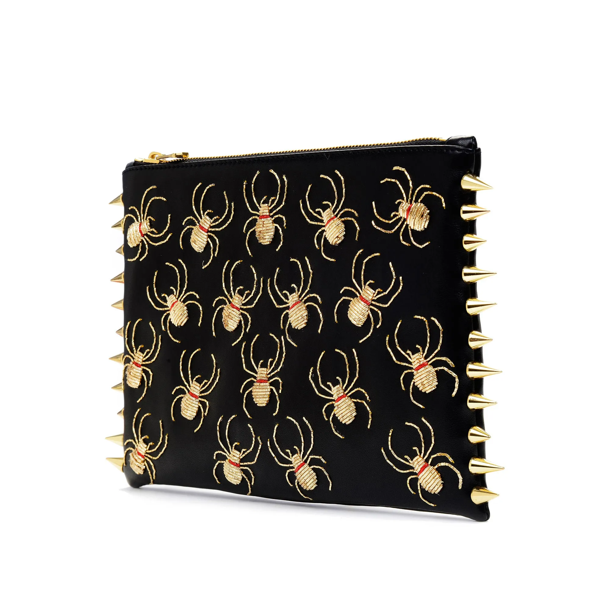 SPIDER EMBROIDERED CLUTCH BAG