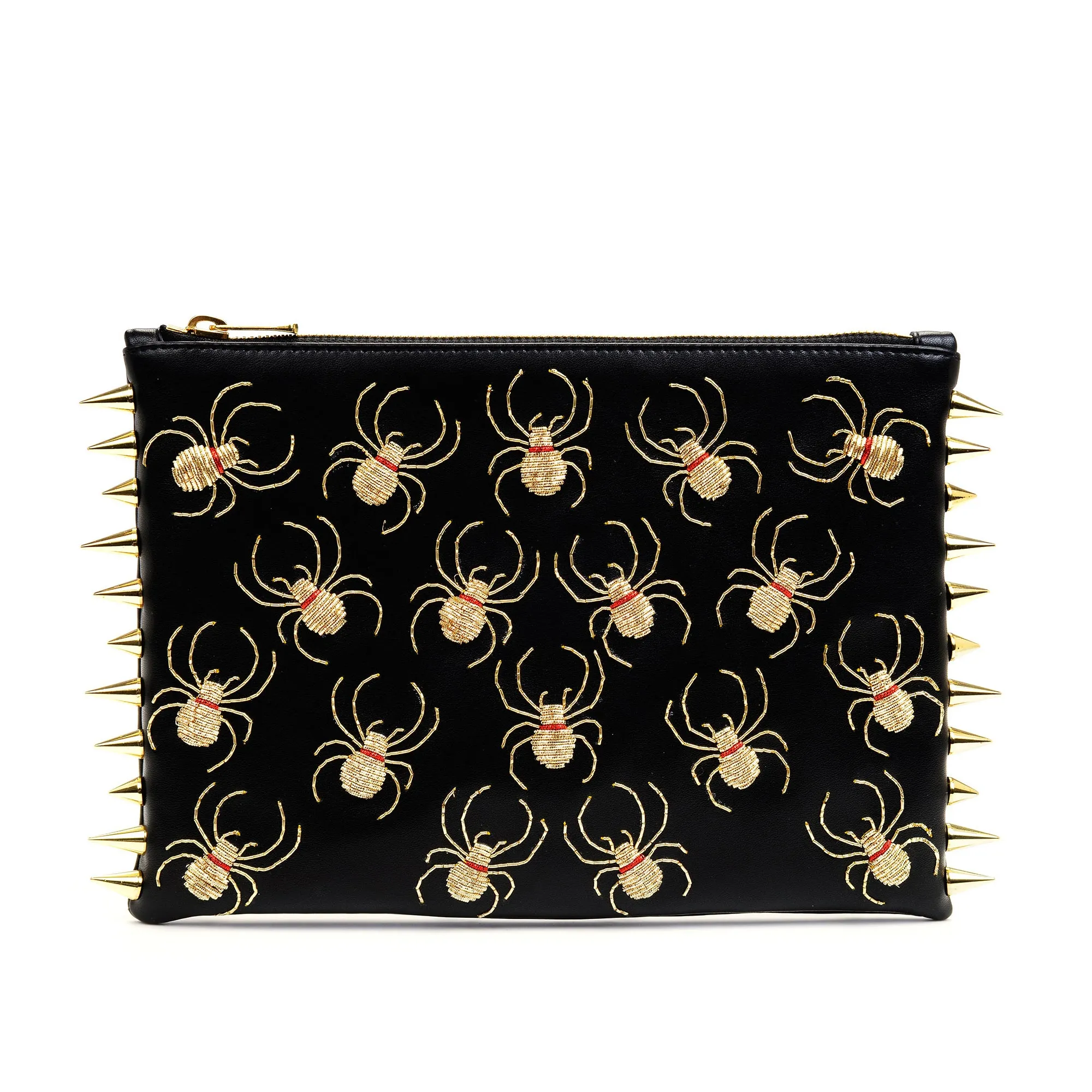 SPIDER EMBROIDERED CLUTCH BAG