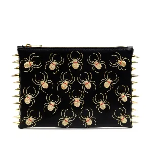SPIDER EMBROIDERED CLUTCH BAG