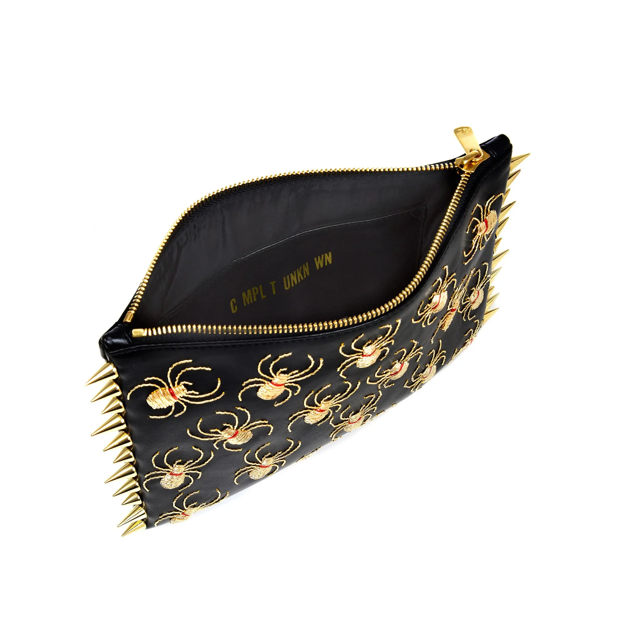 SPIDER EMBROIDERED CLUTCH BAG