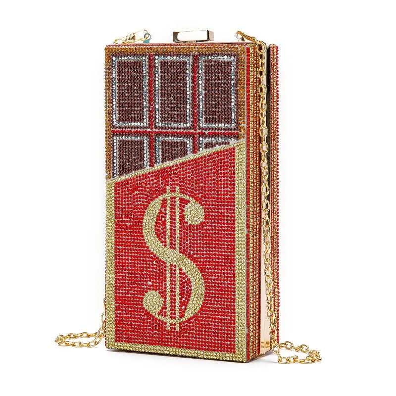 Stack of Cash Dollars Crystal Clutch Purses