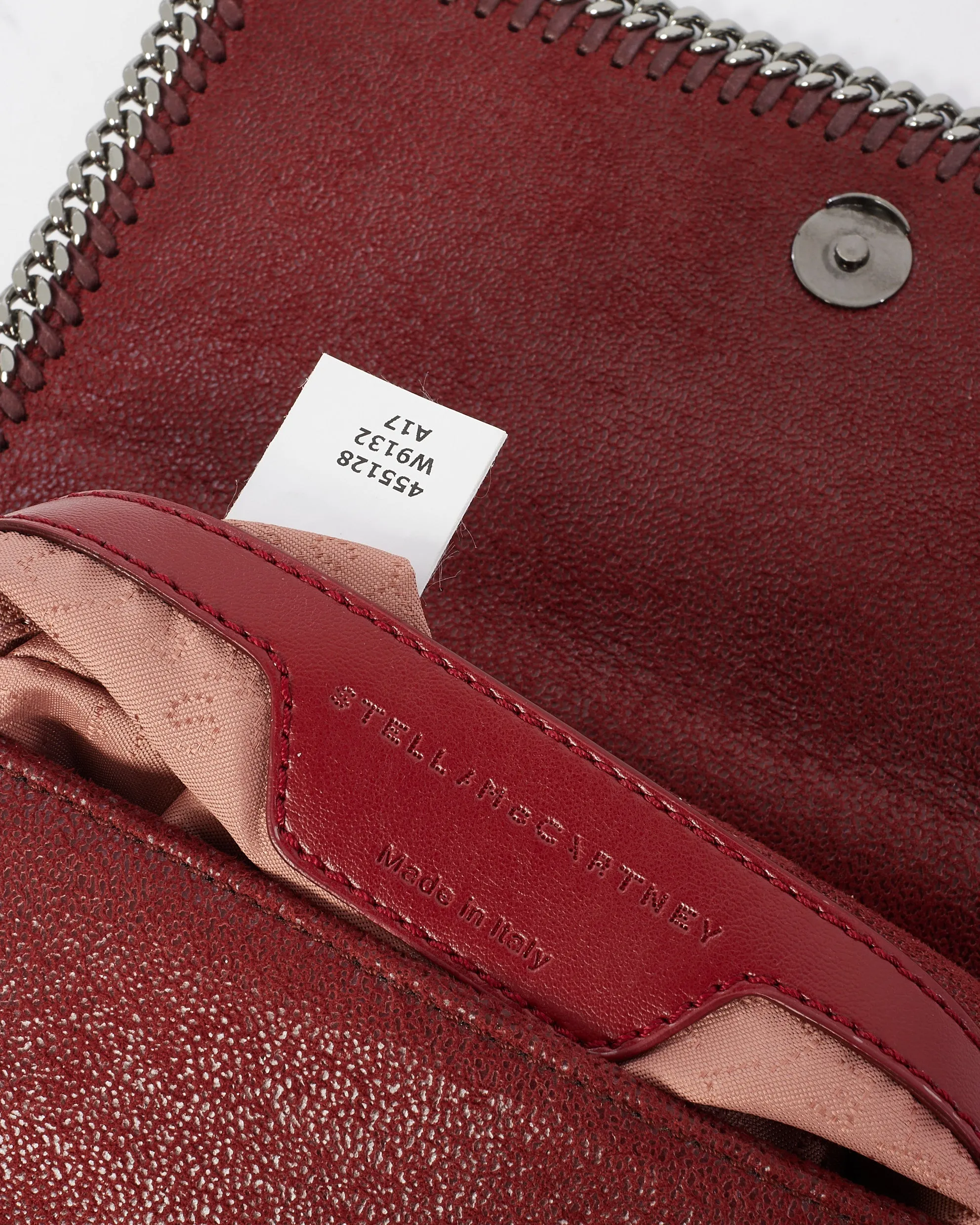 Stella McCartney Burgundy Suede Shaggy Deer Flap Chain Shoulder Bag