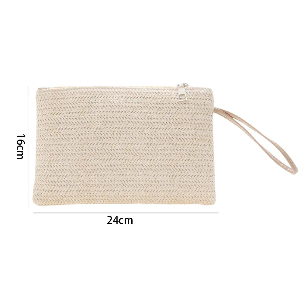 Straw Clutch Purses For Women New Summer Beach Handbags Wedding Envelope Wallet Simple Casual Shopping Bag Coin Purse