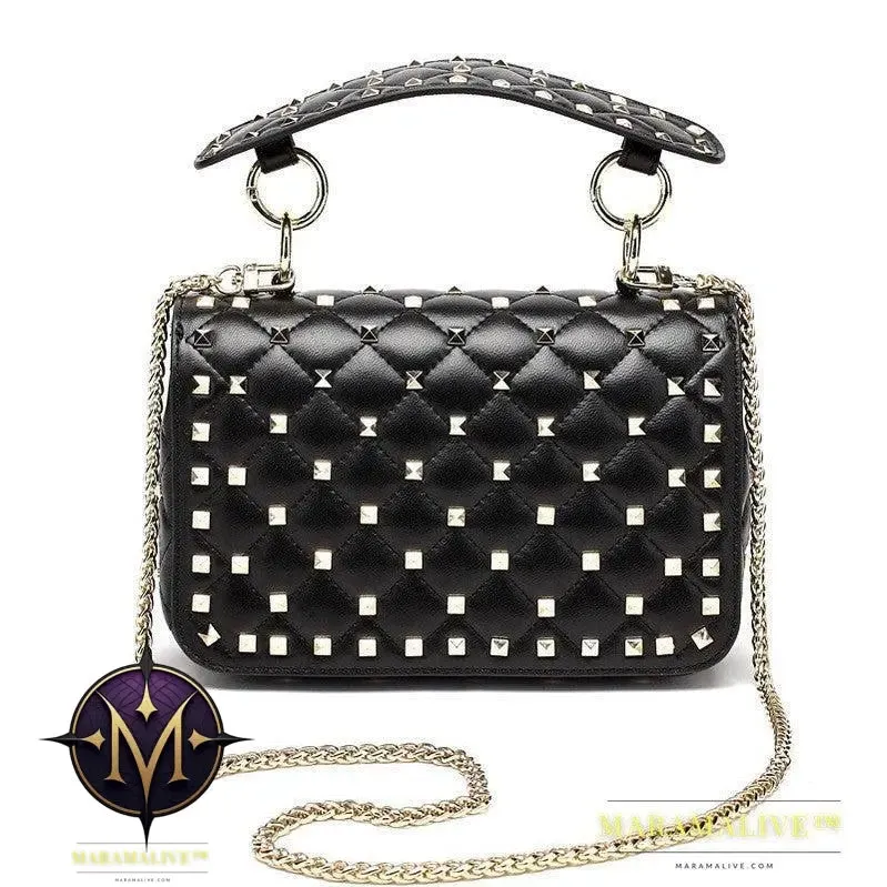 Studded Casual One Shoulder Small Square Bag