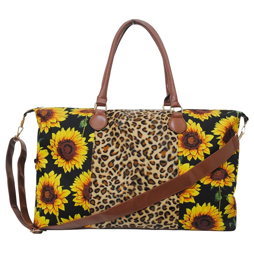 Sunflower Faux Fur Weekender Bag