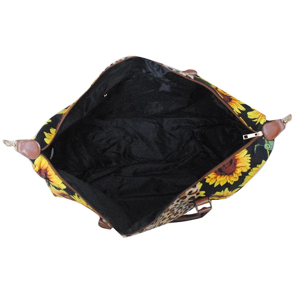 Sunflower Faux Fur Weekender Bag