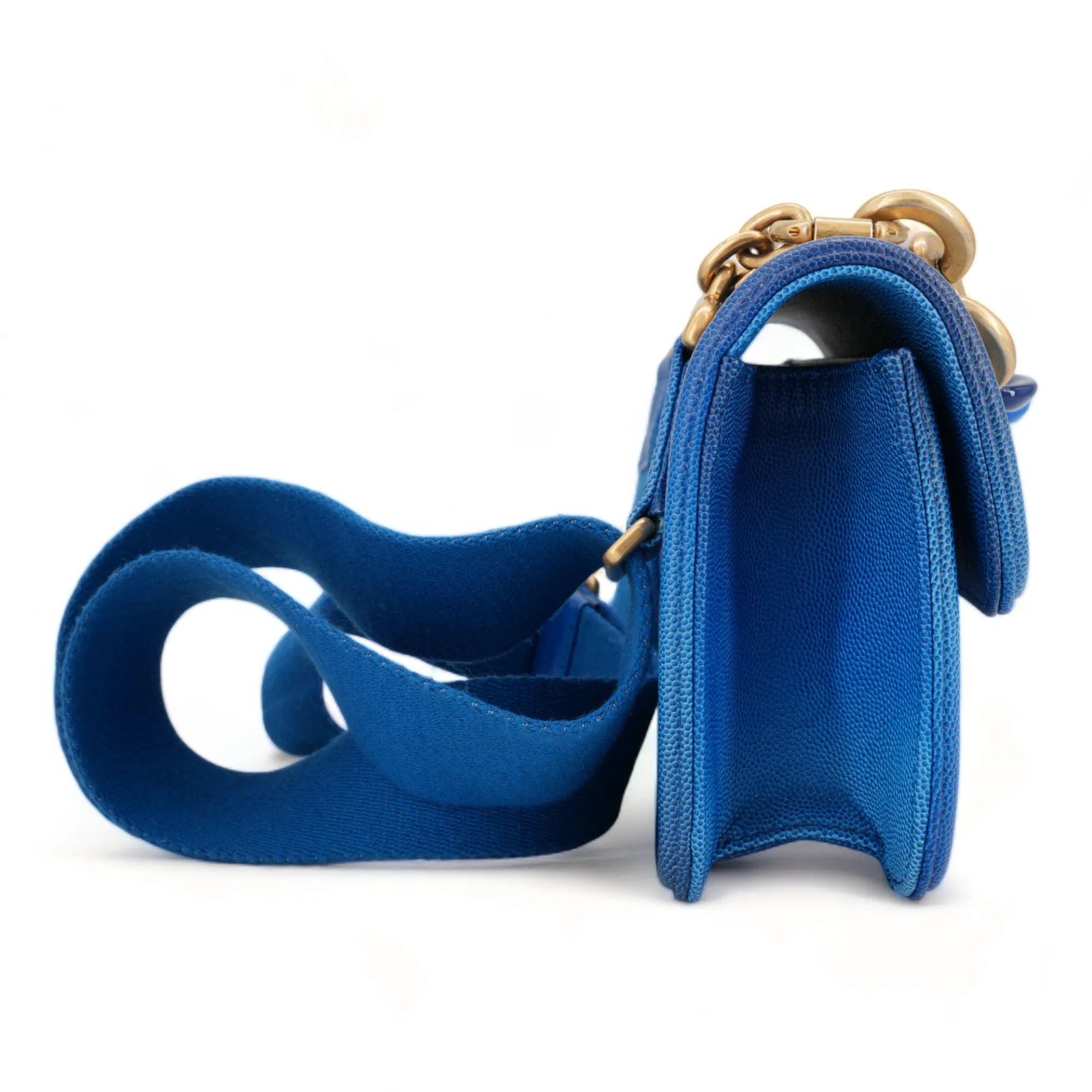 Sunset On The Sea Small Flap Bag in Blue Caviar