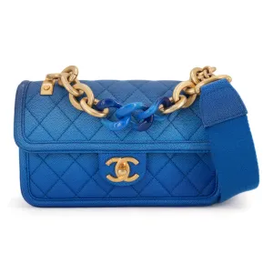 Sunset On The Sea Small Flap Bag in Blue Caviar
