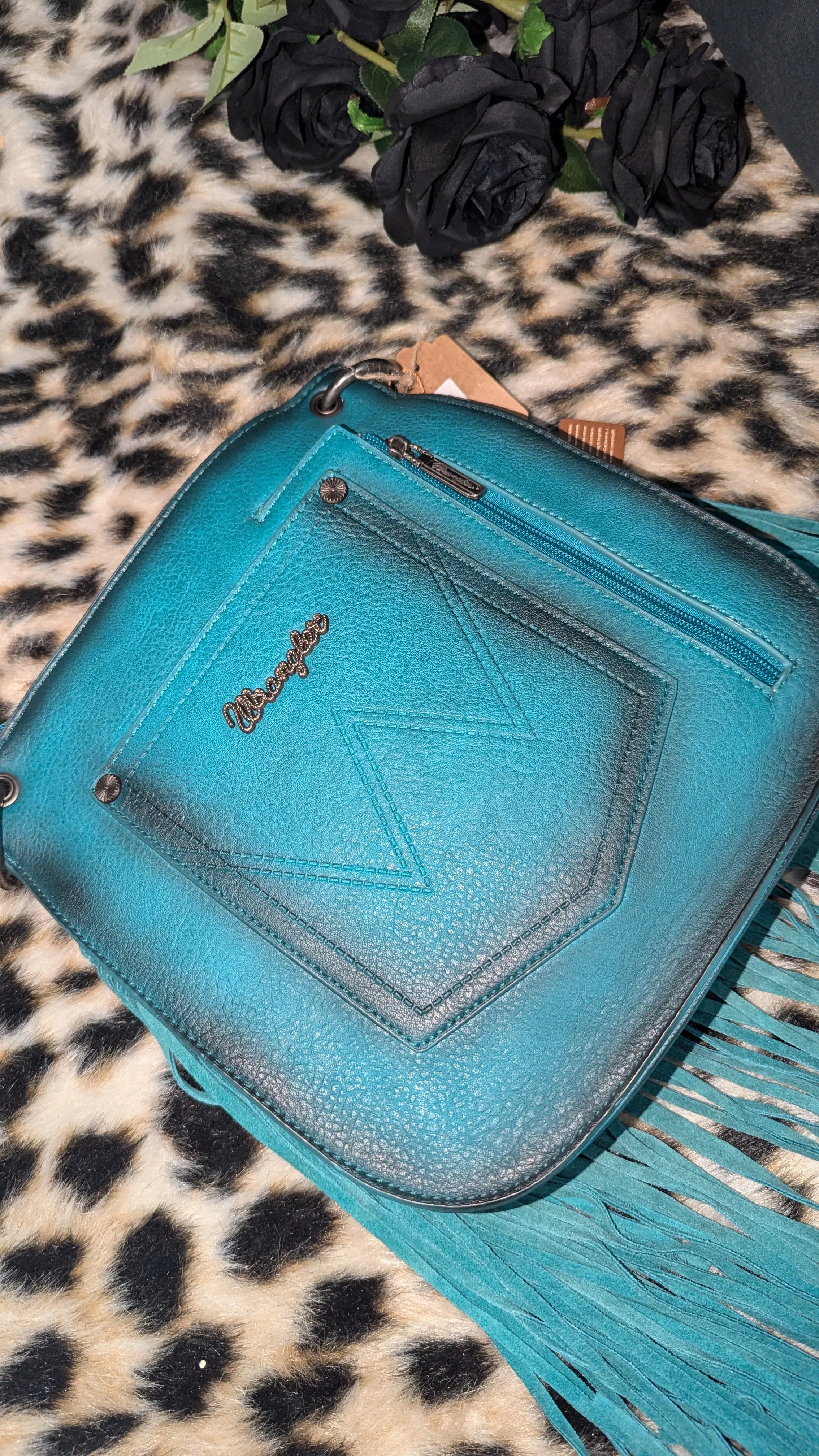 Teal Blaze Tassel Purse